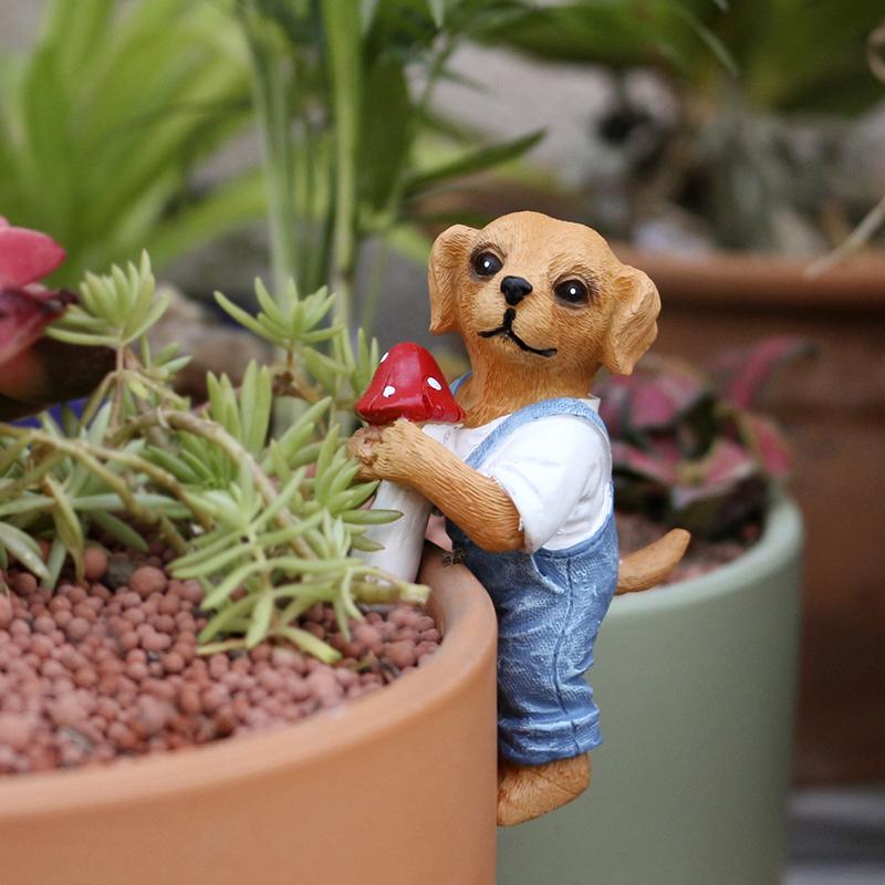 Cute Hanging Dog Figurine Flow - огляд і ціна Bonsai Garden Decor