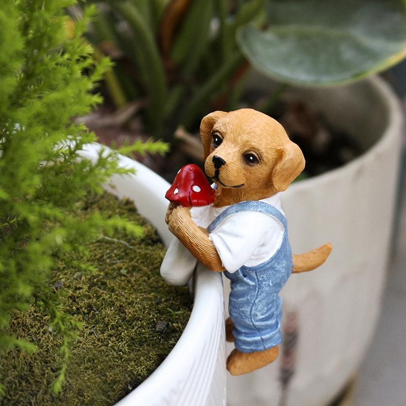 Cute Hanging Dog Figurine Flow - огляд і ціна Bonsai Garden Decor