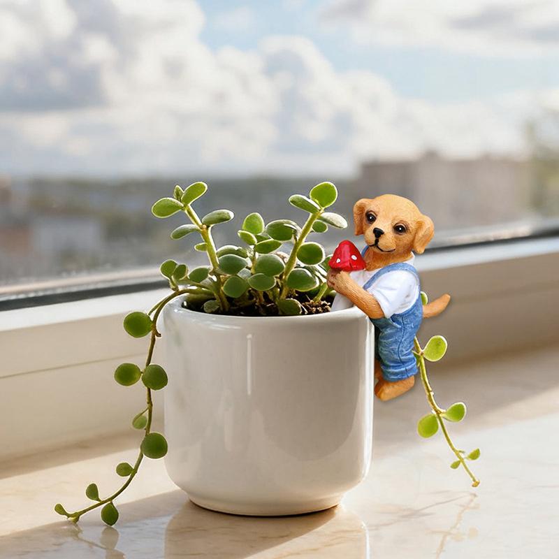 Cute Hanging Dog Figurine Flow - огляд і ціна Bonsai Garden Decor